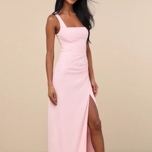 Lulu's Blush Pink Maxi Dress
